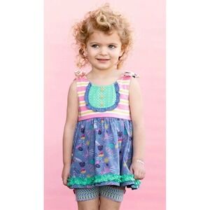 Matilda Jane Girls Dream chasers Sugary and Sweet Candy Print Tunic Size 8 New